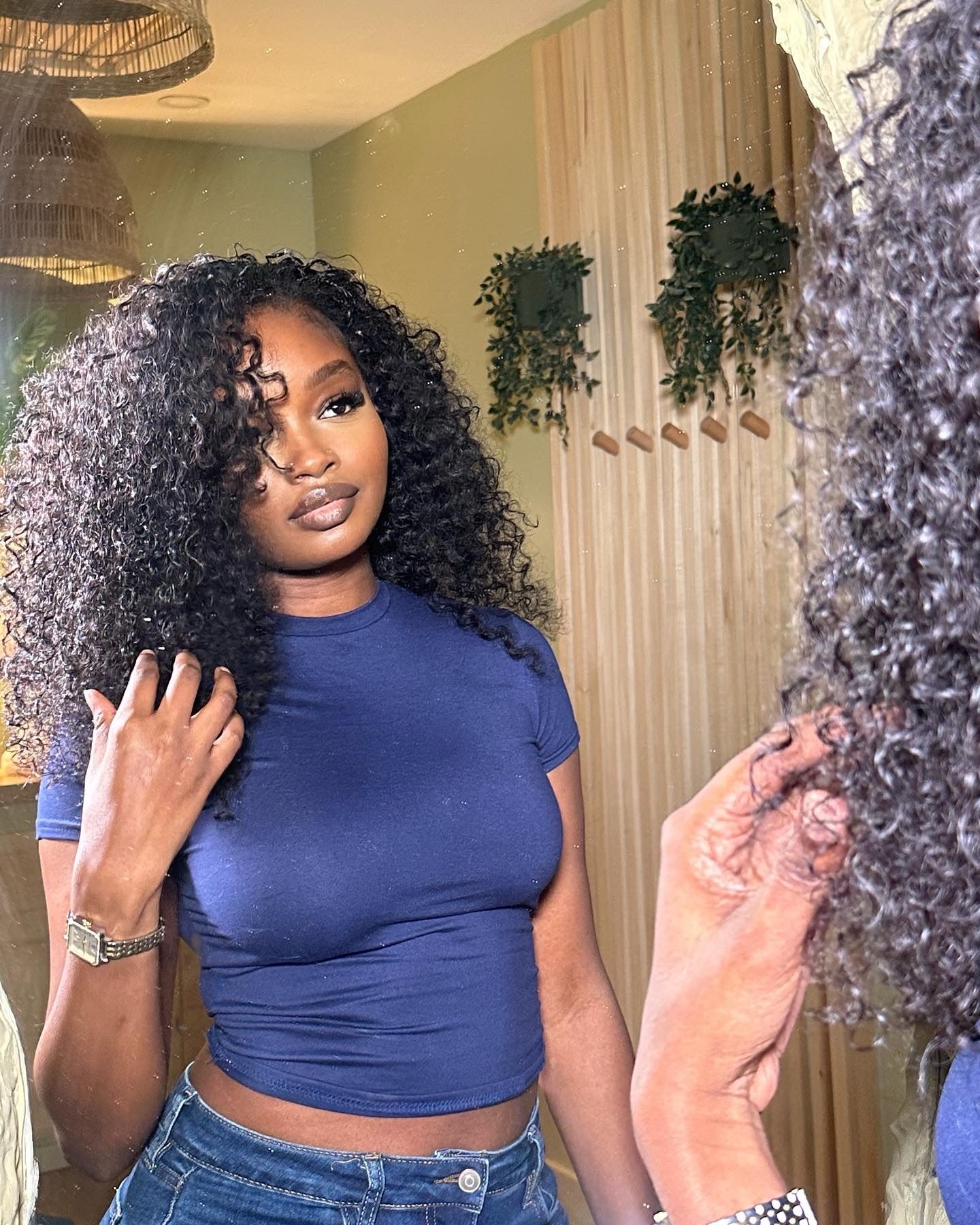 Raw indian curly wavy half wig